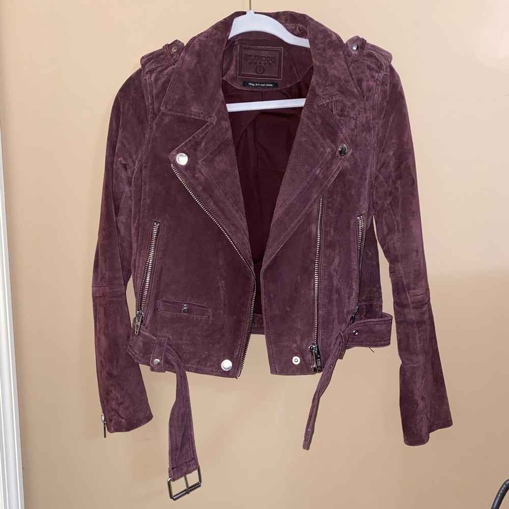 Blank NYC burgundy suede jacket